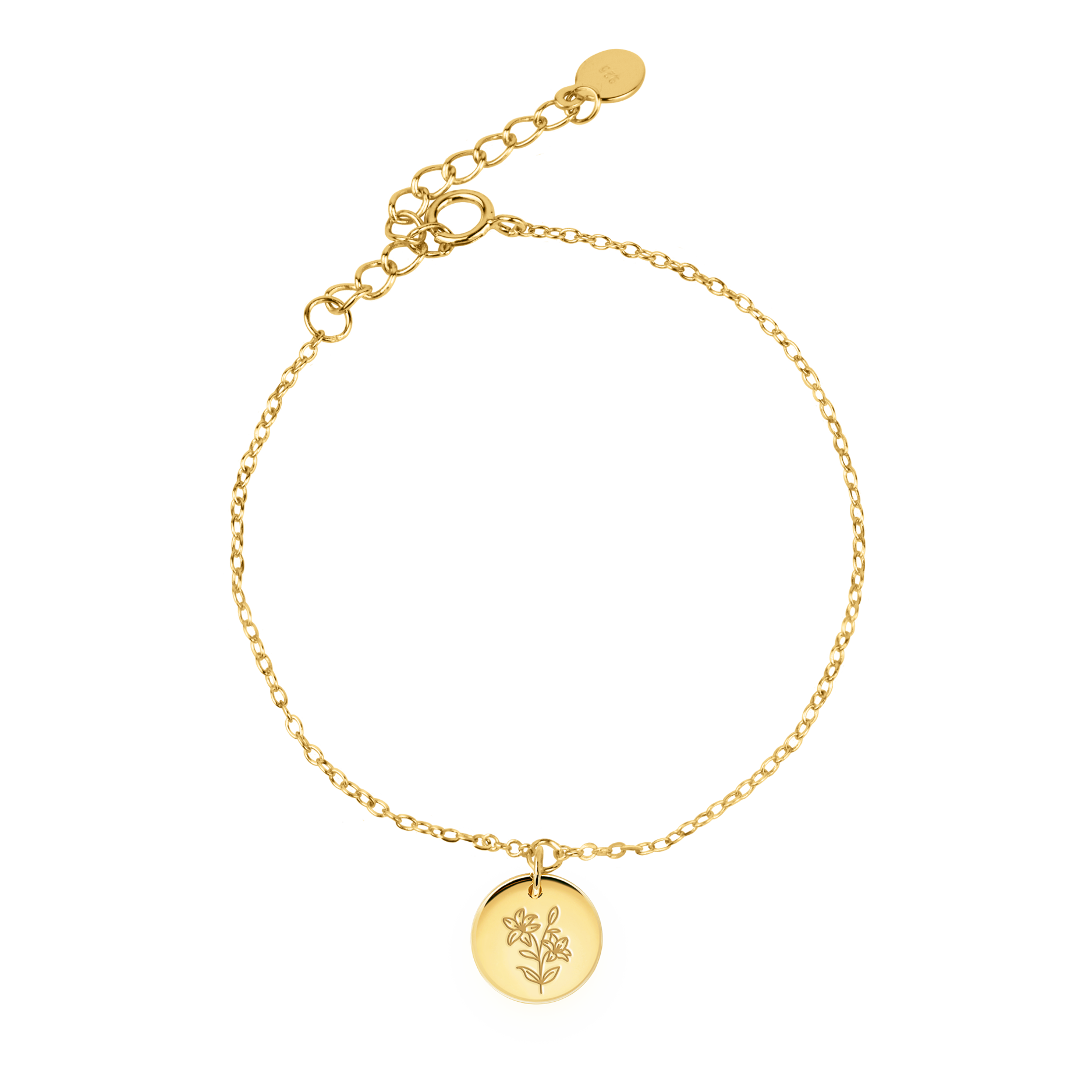 Tender Objects Fleur Essential Chain Bracelet - Stylish and customizable jewelry with birthflower charm, freshwater pearl, and gold-plated heart. A versatile accessory for chic and personalized looks on any occasion.