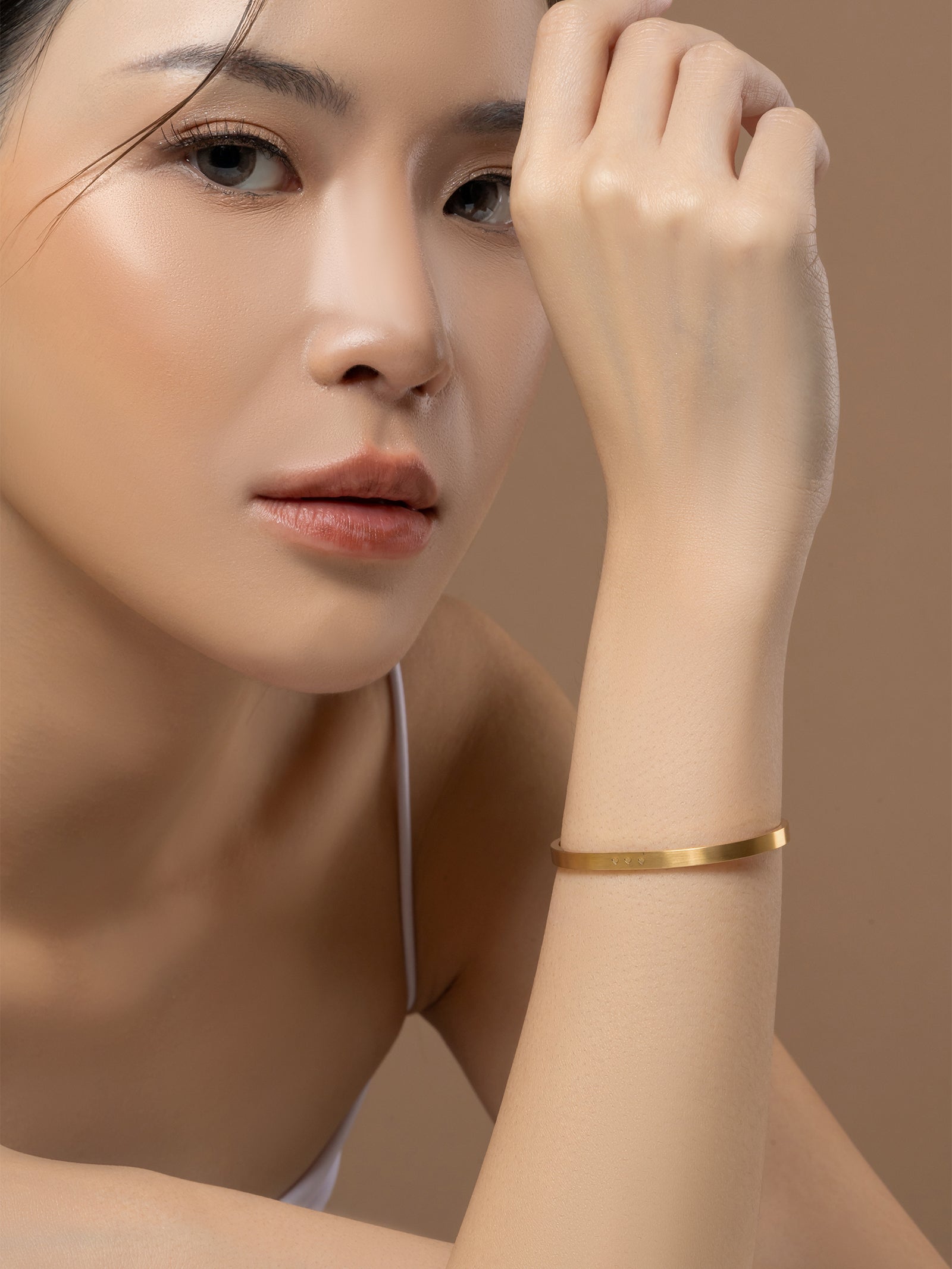 Tender Objects Merci Structured Cuff - Elevate your style with our personalized engraved cuff, a chic accessory for a unique and sophisticated fashion statement.