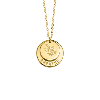 Tender Objects Fleur Stacked Disc Necklace with birthflower customization - Personalized with names or dates, hand-stamped for a unique and elegant accessory crafted just for you.