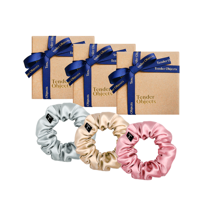 Tender Objects Silk Scrunchie Holiday Bundle 3pc Trio