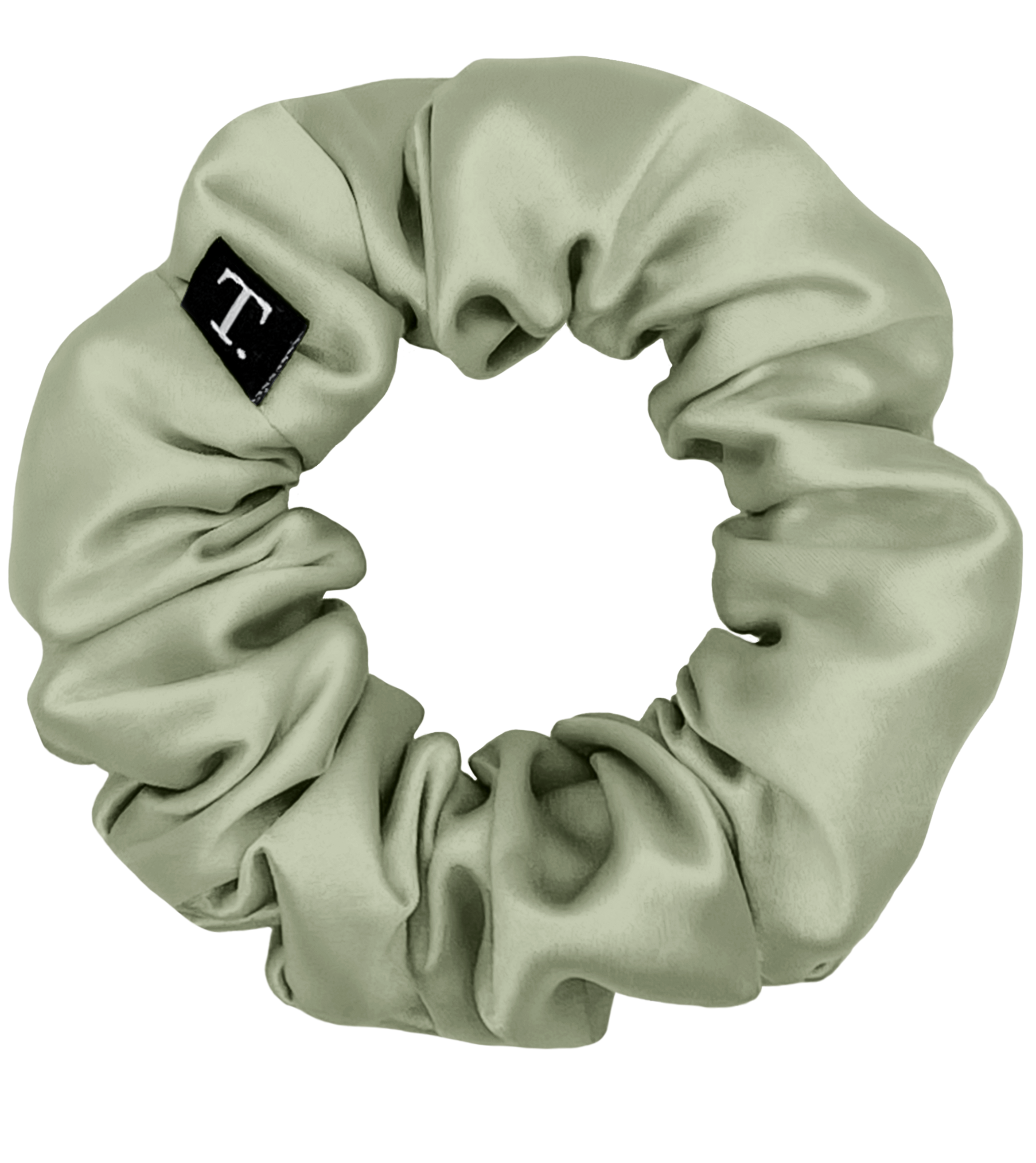 Tender Objects 35mm silk scrunchie in Natural Sage